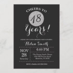 18th Birthday Invitation Black and Silver Glitter<br><div class="desc">18th Birthday Invitation Black and Silver Glitter Card. For further customisation,  please click the "Customise it" button and use our design tool to modify this template.</div>