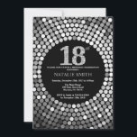 18th Birthday Invitation Black and Silver Glitter<br><div class="desc">18th Birthday Invitation. Black and Silver Glitter. Silver Diamond. Adult Birthday Party. For Men or Women. For further customisation,  please click the "Customise it" button and use our design tool to modify this template.</div>