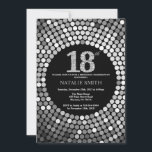 18th Birthday Invitation Black and Silver Glitter<br><div class="desc">18th Birthday Invitation. Black and Silver Glitter. Silver Diamond. Adult Birthday Party. For Men or Women. For further customisation,  please click the "Customise it" button and use our design tool to modify this template.</div>