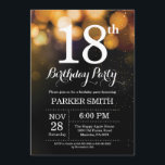 18th Birthday Invitation Gold Glitter<br><div class="desc">18th Birthday Invitation with Gold String Lights with Gold Glitter Background. Gold Birthday. Adult Birthday. Men or Women Bday Invite. 13th 15th 16th 18th 20th 21st 30th 40th 50th 60th 70th 80th 90th 100th, Any age. For further customisation, please click the "Customise it" button and use our design tool to...</div>