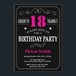 18th Birthday Invitation Hot Pink Black Chalkboard<br><div class="desc">18th Birthday Invitation Hot Pink and Black Typography. Chalkboard. Black and White Background. Adult Birthday. Male Men or Women Birthday. Kids Boy or Girl Lady Teen Teenage Bday Invite. 13th 15th 16th 18th 20th 21st 30th 40th 50th 60th 70th 80th 90th 100th. Any Age. For further customisation, please click the...</div>