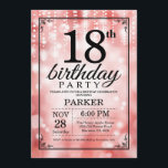 18th Birthday Invitation Red Glitter<br><div class="desc">18th Birthday Invitation with Red String Lights with Red Glitter Background. Red Birthday. Adult Birthday. Men or Women Bday Invite. 13th 15th 16th 18th 20th 21st 30th 40th 50th 60th 70th 80th 90th 100th, Any age. For further customisation, please click the "Customise it" button and use our design tool to...</div>