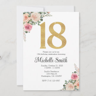18th Birthday Invitation Template