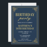 18th birthday invitations Birthday party boy navy<br><div class="desc">18th birthday invitations Birthday party boy elegant chic navy</div>
