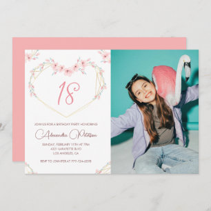 18th birthday invitations Boho Floral Photo