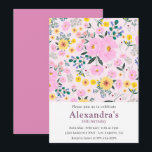 18th birthday invitations Boho Floral Pink<br><div class="desc">18th birthday invitations Boho Floral Pink chic vintage</div>