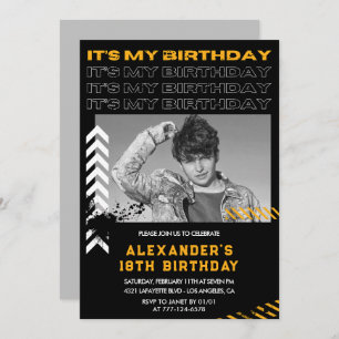 18th birthday invitations Men Photo Spray paint