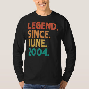 18th Birthday Legend Since June 2004 18 Years Old T-Shirt