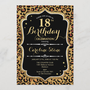 18th Birthday - Leopard Print Invitation