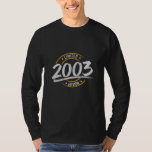 18th Birthday Limited Edition 2003 T-Shirt<br><div class="desc">Great gift idea for the 18th birthday for everyone born in 2003. A need for every birthday party. Funny gift for your boyfriend or girlfriend.</div>