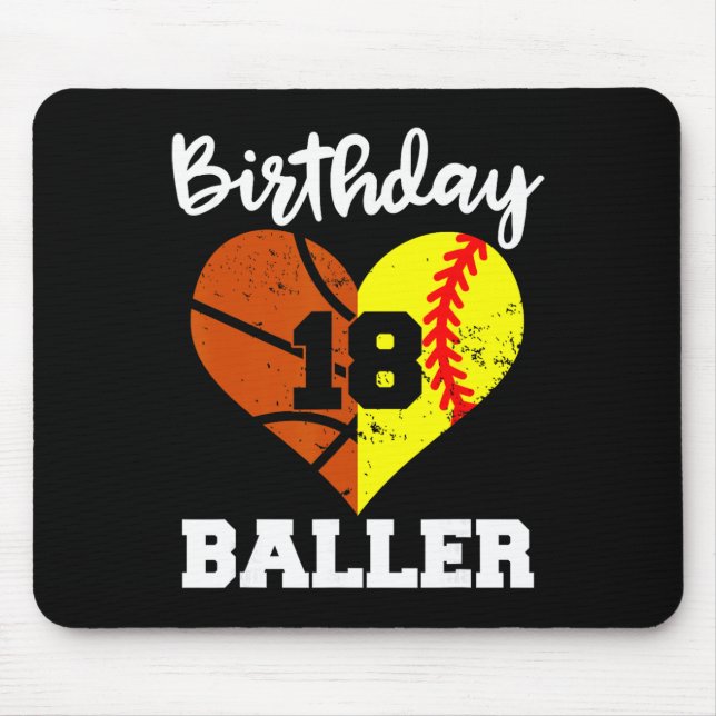 18th Birthday Ller Funny 18 Year Old Softll Sketll Mouse Mat (Front)