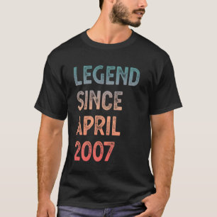 18th Birthday Men Women Legend Since April 2007 T-Shirt