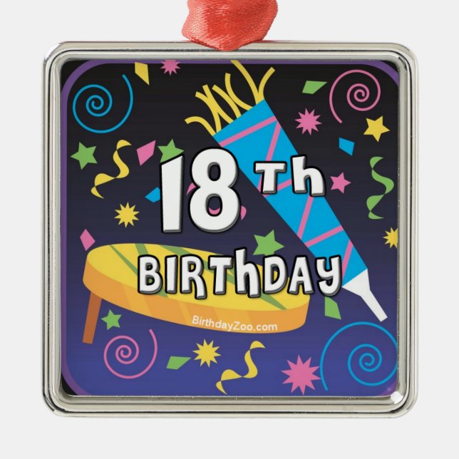 18th Birthday Metal Tree Decoration (Front)