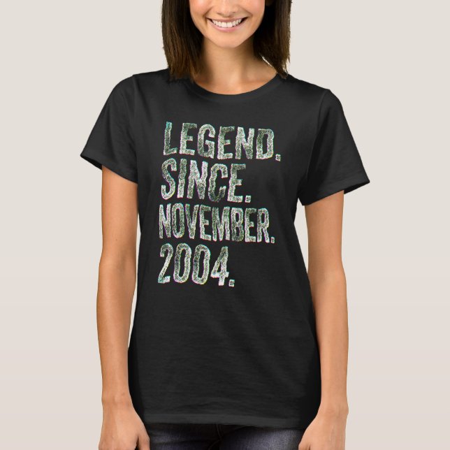 18th Birthday  November Born 18 Years Legend Since T-Shirt (Front)
