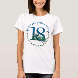 18th Birthday Or Anniversary Peacock Feathers T-Shirt