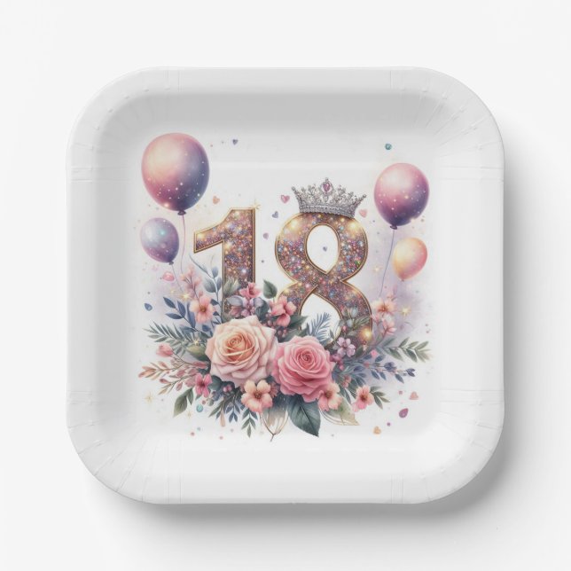 18th Birthday Paper Plate (Front)