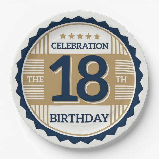 18th Birthday Paper Plate (Front)