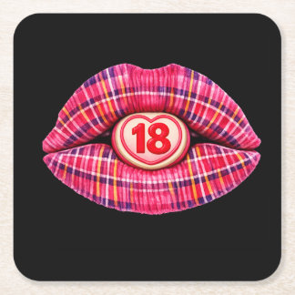 18th birthday part Scottish tartan scotland gift Square Paper Coaster