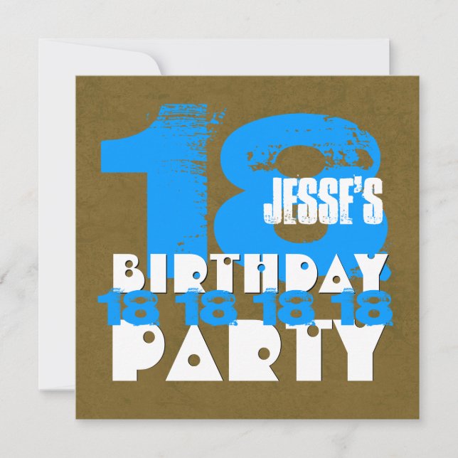 18th Birthday Party 18 Year Old Grunge Z18A Invitation (Front)