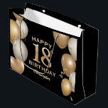 18th Birthday Party Black and Gold Balloons Large Gift Bag<br><div class="desc">18th Birthday Party Black and Gold Balloons and Confetti Gift Bag. For further customisation,  please click the "Customise it" button and use our design tool to modify this template.</div>