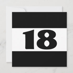18th Birthday Party Black and White Modern W853 Invitation