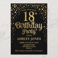 18th Birthday Party - Black & Gold