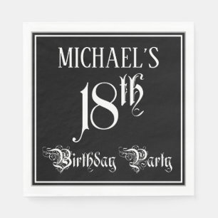 18th Birthday Party — Fancy Script + Custom Name Napkin