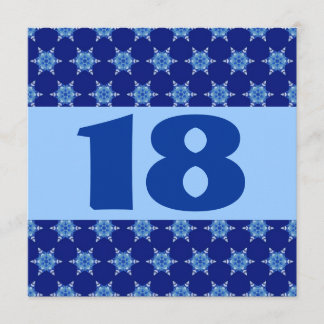 18th Birthday Party Festive Blue Stars W874 Invitation