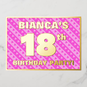 18th Birthday Party — Fun Pink Hearts and Stripes