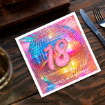 18th Birthday Party Gold Pink Glitter Disco Ball Napkin<br><div class="desc">Do you love the 80s dancing disco ball? The 70s disco ball? Look at our 18th Birthday Party Gold Pink Glitter Disco Ball Napkins! Celebrate in style with our vibrant birthday disco ball napkin featuring a colourful gold mirror disco ball and dazzling typography with a digital glitter and gold effect....</div>