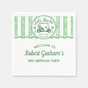 18TH Birthday Party Golf Theme Cocktail Napkin