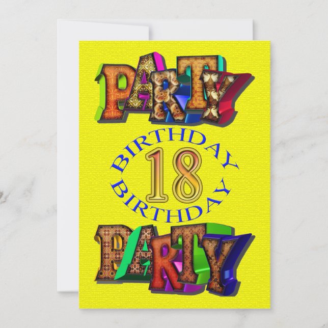 18th birthday party invitation (Front)