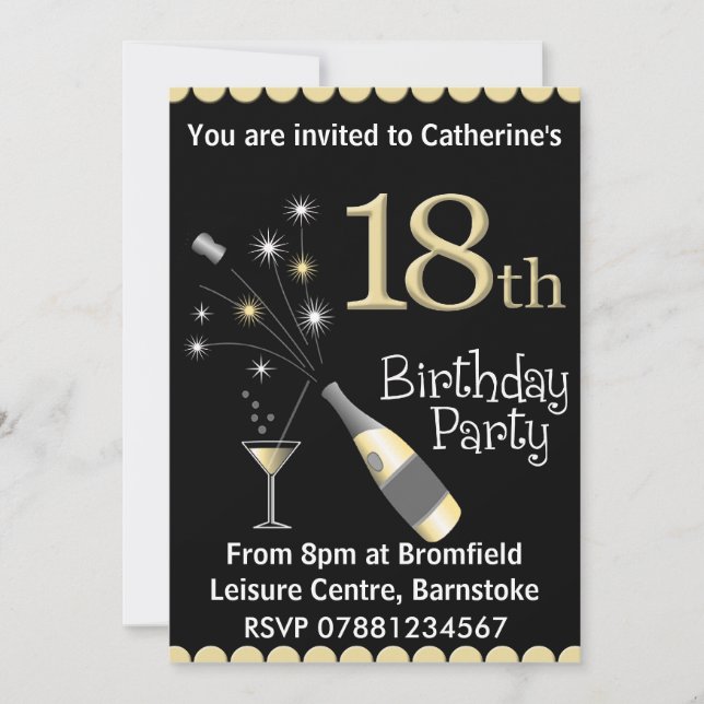 18th Birthday Party Invitation (Front)