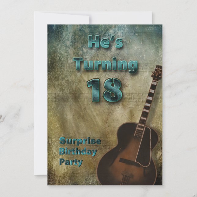 18th Birthday Party Invitation - Brown/Teal/Male (Front)