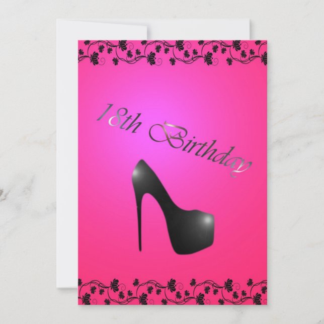 18th Birthday Party Invitation for Girls (Front)