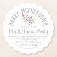 18th Birthday Party Invitation Ticket