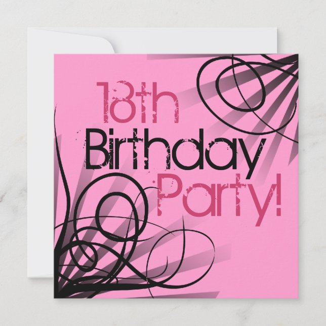 18th Birthday Party Invitations (Front)
