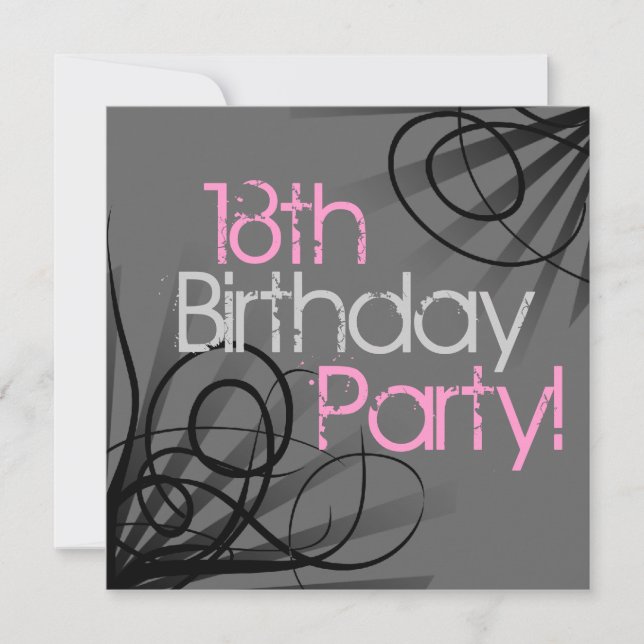 18th Birthday Party Invitations (Front)
