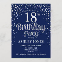 18th Birthday Party - Navy & Silver