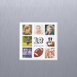 18th birthday party photo collage boy magnet<br><div class="desc">A magnet for a 18th birthday party for a boy, celebrating his life with a collage of 8 of your photos. Templates for the age 18 and a date. Date of birth or the date of the party. Black coloured letters. White background. Perfect as a party favour, keepsake or as...</div>