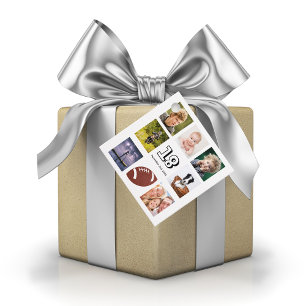 18th birthday party photo collage boy thank you favour tags