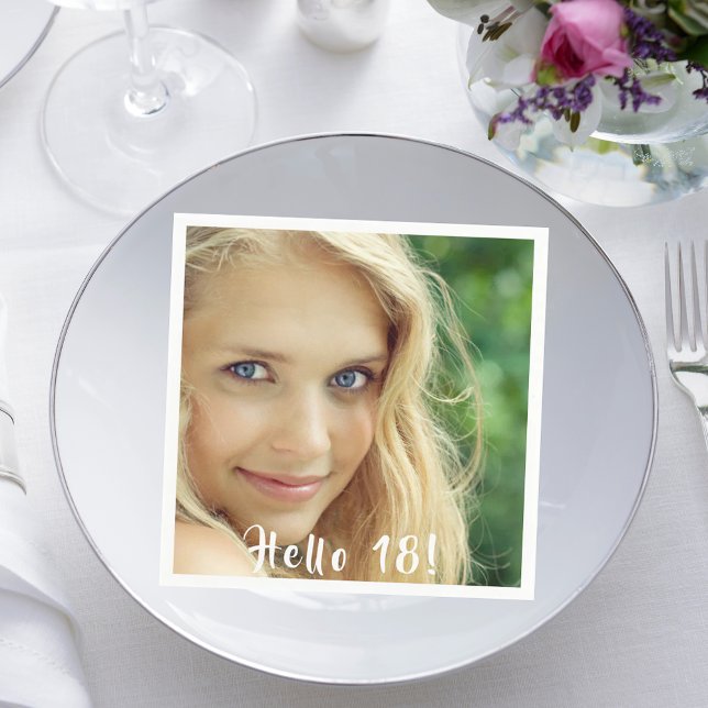 18th birthday party photo napkin (Creator Uploaded)