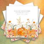 18th Birthday Party Pumpkin Wildflower Custom Napkin<br><div class="desc">Fall pumpkins are nestled in delicate golden yellow and orange wildflowers to create an elegant aesthetic. All of the text is editable so you can easily craft your own special mood.</div>