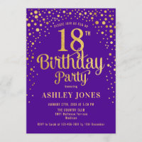 18th Birthday Party - Purple & Gold