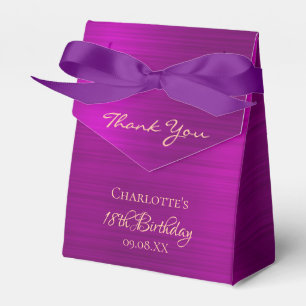 18th birthday party purple pink thank you monogram favour box
