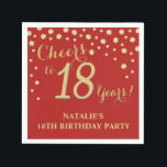 18th Birthday Party Red and Gold Diamond Napkins<br><div class="desc">18th Birthday Party Invitation with Red and Gold Glitter Diamond Background. Gold Confetti. Adult Birthday. Man or Woman Birthday. For further customisation,  please click the "Customise it" button and use our design tool to modify this template.</div>