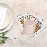18th birthday party rose gold glitter drips glam playing cards<br><div class="desc">Girly and trendy playing cards for a 18th birthday party. A feminine pink, rose gold faux metallic looking background decorated with faux rose gold glitter drips. Templates for a date and name/age 18. Curved text and dark rose gold coloured letters. The name is written with a modern hand lettered style...</div>