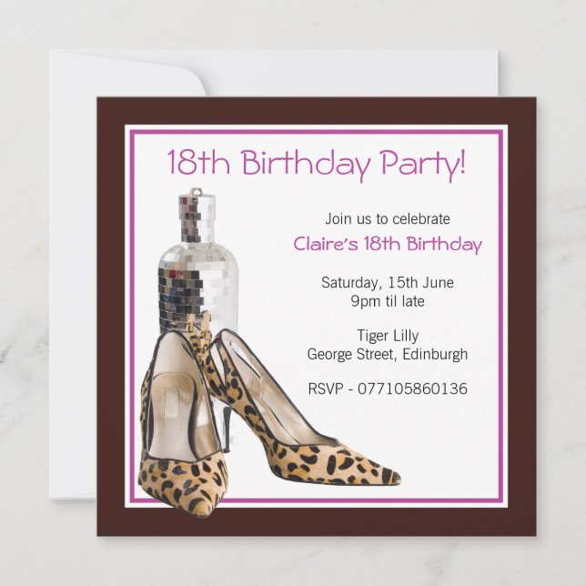 18th Birthday Party Shoes Invitation (Front)