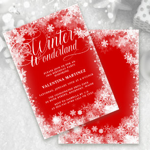 18th Birthday Party Winter Wonderland Snowflake Invitation