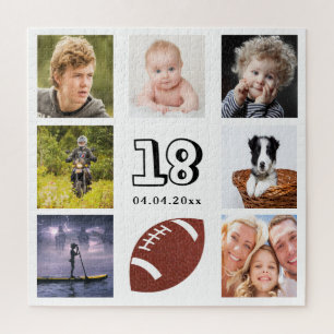 18th birthday photo collage boy white jigsaw puzzle